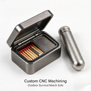 Custom CNC Outdoor Survival Metal Waterproof Matchbox EDC Airtight Capsule Tube Holder Match <b>Container</b> Box <b>Aluminum</b> Match Case - Product Image 3