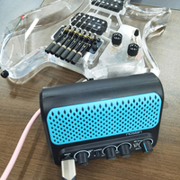Amplificateur de guitare électrique rechargeable 10 watts en ABS avec effets de distorsion, son clair et réverbération pour Bluetooth