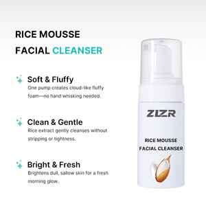 Nettoyant moussant pour le visage à l'eau de riz végétalienne et à la vitamine C personnalisable - Blanchissant, contrôle du sébum, nettoyage des pores, traitement de l'acné, tous types de peaux - Product Image 2