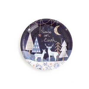 Nouvelle arrivée Décoration de Noël Arrangement de décoration de fête jetable sur le thème Assiettes <span class=keywords><strong>en</strong></span> papier - Product Image 1