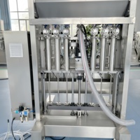 Piston automatique 6 têtes alimentaire beurre d'arachide huile boisson gazeuse chili chaud sauce ail sirop gel confiture de fruits pot de miel machine de remplissage