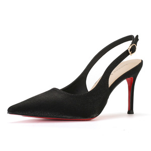 Zapatos de Tacón de Aguja Negros con Punta en Pico y Correa en el Tobillo, Modelo 8555C, con Hebilla, a la Moda, para Fiesta - Product Image 5