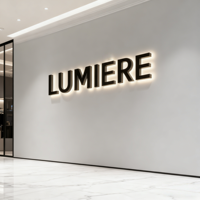 Enseigne personnalisée en 3D avec rétroéclairage LED pour hôtel, école, café, avec étanchéité IP65, options multicolores