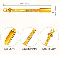 Cuillères portables en alliage de zinc, cuillères à thé, accessoires pour fumeurs, cuillères doseuses pour médicaments, mini pelle métallique, cuillère à épices avec trou de suspension