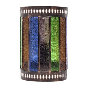 Aplique artesanal 1xE27 marrón y multicolor 25x16 cm, ideal para decoración y ambientación de espacios. - Product Image 1