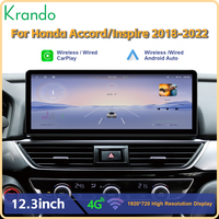 Sistema de Audio Estéreo para Automóvil Krando con Pantalla Android de 12.3 Pulgadas para Honda Accord 10 2018-2022, Reproductor Multimedia con Android Carplay