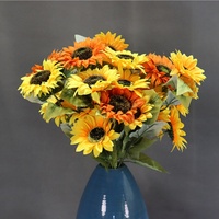 Bouquet de tournesols artificiels en gros, tournesols au toucher réel pour mariage, événement, décoration de la maison