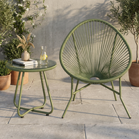 Ensemble de chaises Acapulco modernes en acier inoxydable durable, mobilier de bistrot, mobilier de conversation pour patio, fauteuil de jardin extérieur, hôtel, école