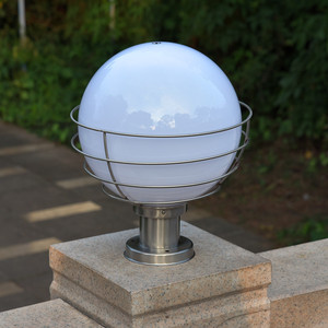 Lampada a Sfera in Acciaio Inox Stile Europeo IP55 per Giardino, Recinzione, Cancello, <span class=keywords><strong>Porta</strong></span>, Uso Esterno - Product Image 1