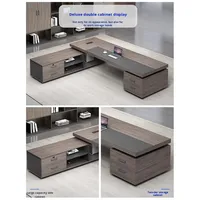 Bureau de direction moderne haut de gamme avec chaise en bois, combinaison de mobilier de bureau simple, fabricant chinois