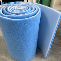 Rouleau de média filtrant pré-filtrant en fibres synthétiques G3 G4 bleu et blanc personnalisé en usine pour les systèmes de ventilation