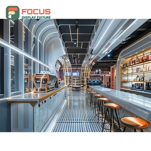 เคาน์เตอร์บริการร้านกาแฟเชิงพาณิชย์ สีดำด้าน พร้อมพื้นที่จัดแสดงอุปกรณ์เสริม เคาน์เตอร์บริการหน้าร้าน - Product Image 2