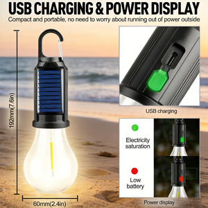 Linterna Solar Alecter, Linterna LED de Emergencia Recargable por USB, Portátil, Colgante, para Camping, Senderismo, Hogar, Huracanes - Product Image 5