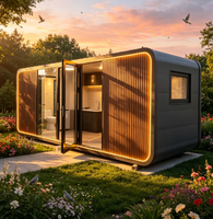 Cabane préfabriquée de luxe en acier inoxydable de qualité marine, type Apple Cabin, pour station balnéaire côtière, petite maison en bord de mer pour hébergement sur île