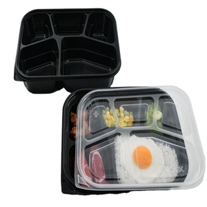 Food Packaging 2 3 4 compartment plastic food container with Lid take out Disposable Lunch bento Box