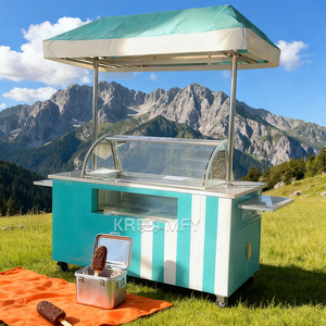 Vitrina Exhibidora de Helados para Exteriores, Carrito Móvil de Comida Callejera, Exhibidor de Gelato - Product Image 4