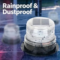 Balise d'avertissement solaire à LED avec base magnétique, lumière stroboscopique clignotante pour la sécurité
