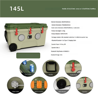 Glacière portable robuste de 145 L avec roulettes, isolation garantissant la conservation de la glace pendant 3 jours, idéale pour le camping, les pique-niques en extérieur et le stockage alimentaire