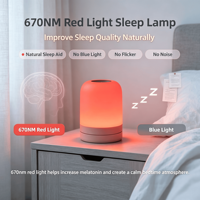 Lampe de chevet portable ks LH16 670nm à lumière rouge pour l'aide au sommeil, avec contrôle tactile PP, intensité variable en continu, pour le soulagement du stress, le yoga, la méditation et les voyages, idéale pour bébé