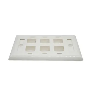 Bolein Six Ports RJ45 Wall Plate Cover 86*126 MM Faceplate With Customized Design Socket Keystone Jack Plate Panel