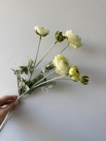 CM-DC011 Dalian Chermy Silk 6 Tangkai Bunga Ranunculus Dekorasi Pernikahan Bunga Artificial