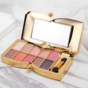 พาเลทอายแชโดว์ 10 สี ชุบทอง ประดับเพชร ให้สีสันสดใส โดดเด่น พร้อมแปรงแต่งหน้าพกพาสะดวก รับผลิตแบรนด์ส่วนตัว - Product Image 5