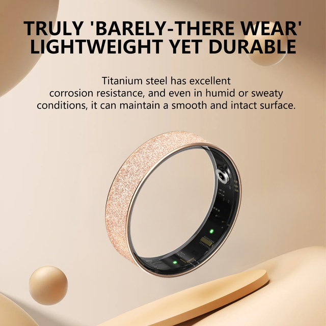 Smart Sports Tracker Ring for Men AI Analysis HRV Heart Rate Sleep Monitoring Da-Ring Control Fashionable IP68 Fitness App