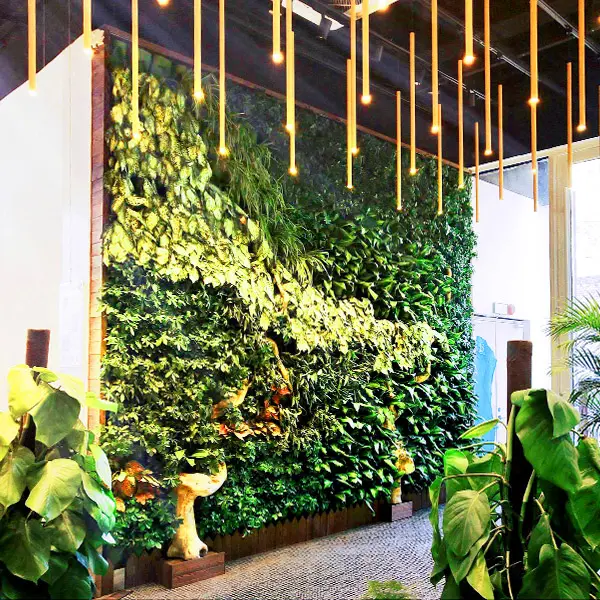 Artificial plastic creeper boxwood hedge moss grass indoor plant vertical panels leaves green wall system for decoration plant