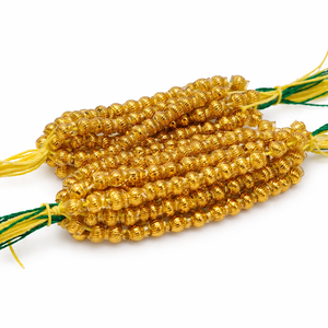 Cuentas Redondas de Vidrio con Nervaduras Doradas Conifer en Hilo en Caja para la Fabricación de Joyas, Cuentas Metálicas de Estilo Comercial para Collares y Pulseras - Product Image 1