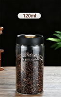 Bocal de conservation hermétique en verre borosilicate à vide manuel, anti-humidité, pour grains de café et thé, récipient de cuisine