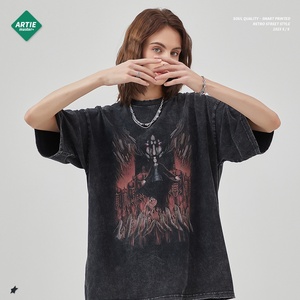 Ropa para Hombre ARTIE |   Camiseta de algodón transpirable de manga corta, estilo urbano, desgastada y rasgada, con estampado de Attack on Titan. - Product Image 4