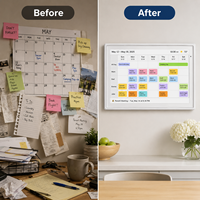 Calendrier numérique intelligent WiFi 15,6 pouces, système original Whale Framely, synchronisation avec Google Calendar, planificateur familial et tableau d'horaire avec application