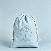 Pochette à cordon en toile écologique à coutures renforcées, design pliable, impression de logo personnalisée, cordon en coton épais pour le rangement de jouets et de chaussures