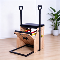 Chaise de Pilates Wunda multifonctionnelle réglable avec pédalier séparé pour exercices de stabilité, idéale pour studio de yoga, salle de sport à domicile et musculation, en bois
