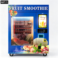 Máquina expendedora de batidos de frutas con limpieza a vapor automática, sin fregado manual, almacenamiento en congelador a -18°C, pantalla táctil de 27 pulgadas, control remoto
