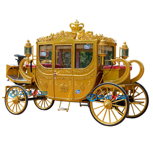 Golden Royal Horse Carriage Wagon <span class=keywords><strong>Voiture</strong></span> électrique de loisirs Citrouille électrique Calèche tirée par des chevaux Prix de <span class=keywords><strong>location</strong></span> - Product Image 2