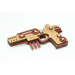 Modelo de Ensamblaje Creativo, Pistola de Goma de 4 Disparos, Juguete de Rompecabezas 3D del Dios de la Guerra - Product Image 4