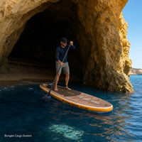 Pack de planche de SUP tout-terrain pour le surf en extérieur avec pompe manuelle, corde de sécurité, triple aileron, sac de rangement étanche, capacité de charge de 400 kg
