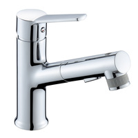 Robinet de lavabo extensible en cuivre avec cartouche céramique, eau chaude/froide, double fonction, à poser sur comptoir