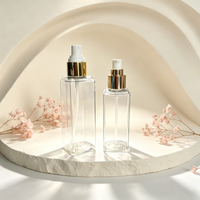 Flacon carré en PET personnalisé de 100-150 ml avec pompe pulvérisatrice, emballage cosmétique, conteneur en plastique, crème pour le visage, lotion, soin de la peau, usage facial