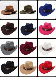 Chapeau de cowboy unisexe pour adultes et enfants, à prix abordable, avec ceinture tête de bœuf – Vente chaude - Product Image 2