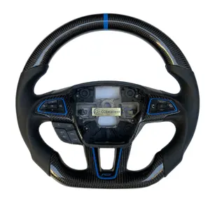 CCexcellent-Volante personalizado de fibra de carbono, volante de alta calidad, negro brillante, con fondo plano, para ford focus mk3
