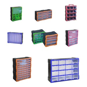 Caja de herramientas de plástico tipo cajón de 64 rejillas <span class=keywords><strong>GDT</strong></span> Componente de gabinete de almacenamiento médico y doméstico integrado con caja de acabado de piezas - Product Image 3