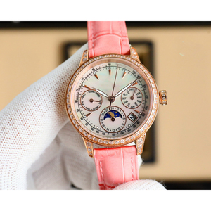 Reloj de Pulsera de Lujo para Mujer en Oferta, Esfera de 35 mm, Ancho de 22 mm, Acero Inoxidable, Multifunción, Correa de Cuero con Logotipo Personalizado, Hecho en Shanghái - Product Image 4