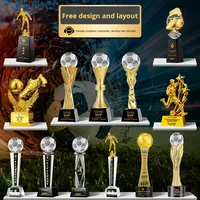 Trophée de football en cristal, gravé sur mesure, créatif, pour les jeux sportifs, les compétitions, les récompenses, le prix du championnat, ballon d'or