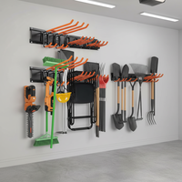 Organiseurs muraux de garage réglables JH-Mech avec crochets robustes, support mural de garage tout en métal de 68 pouces