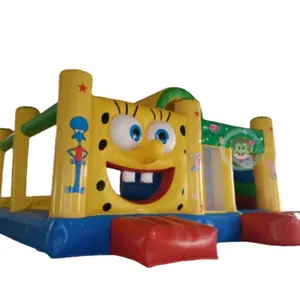 Castelo bouncy amarelo inflável parque aquático preços infable wirh slide branco