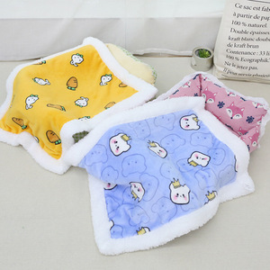 Pet Blanket Cartoon Lamb Wool Warm Thick Flannel <b>Mat</b> For Cats Dogs Winter Use <b>Small</b> 47x73cm Large 73x100cm - Product Image 1