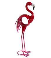 Pot Bunga Mini Kecil Hewan Flamingo Logam Merah Muda