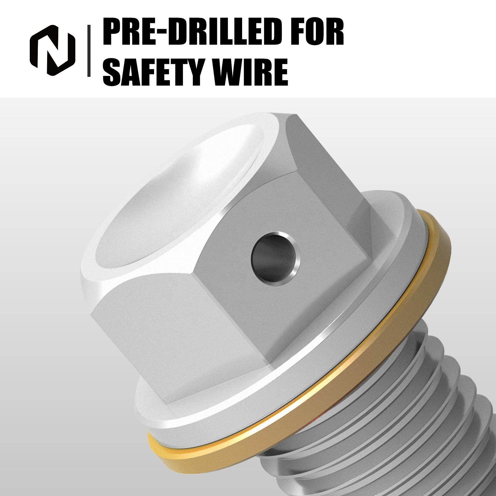 Tapón Agnético De Drenaje De Aceite 12 X 1.5 7075 De Aluinio CNC Con Juntas De Arandela De